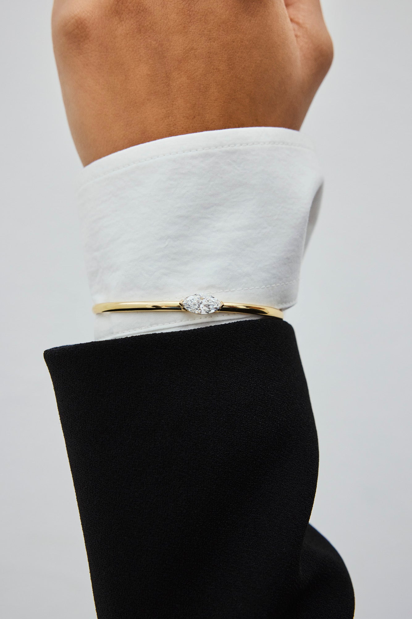 Woman wearing a lab-grown diamond bracelet