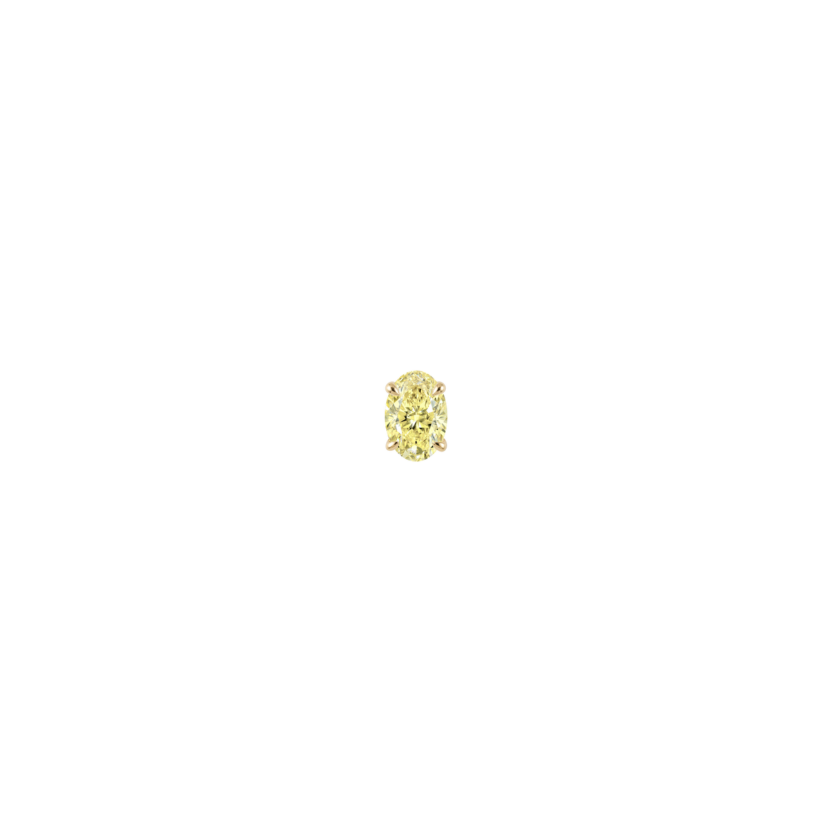 Fancy Yellow Oval Solitaire Stud