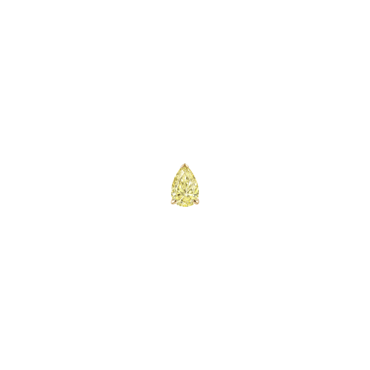 Fancy Yellow Pear Solitaire Stud