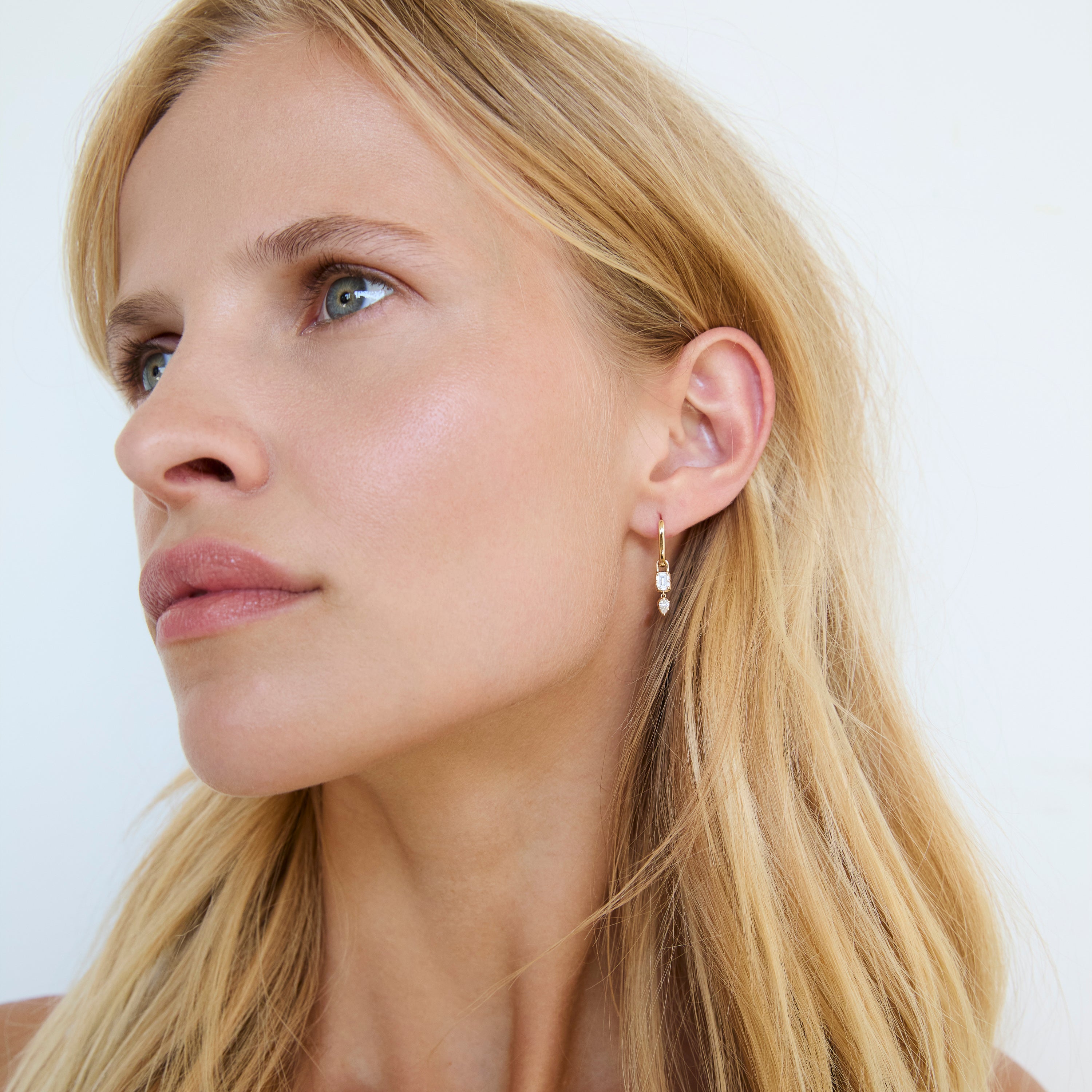 Echo Emerald & Pear Diamond Earring & Necklace | idyl